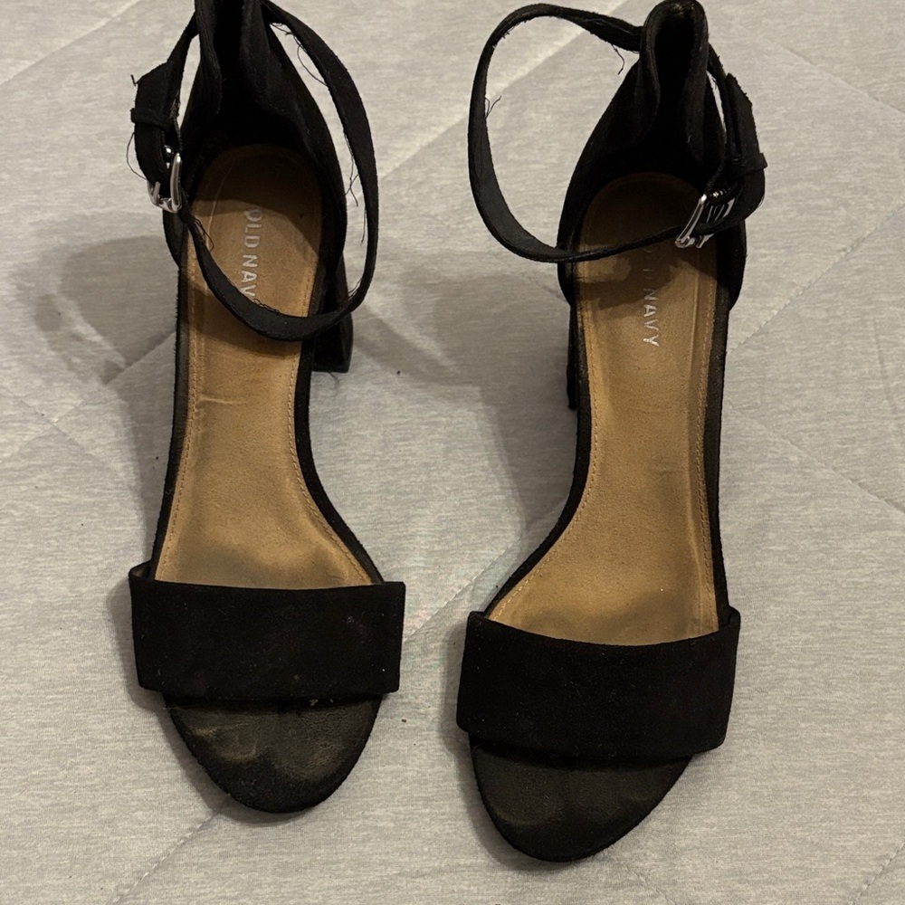 Old Navy Black Ankle Strap Heels